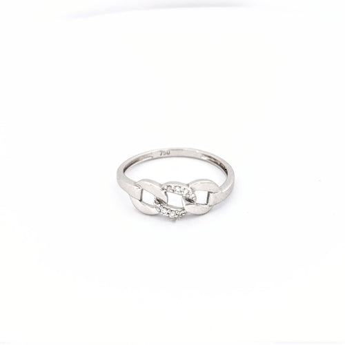 Bague 48 Bague en or blanc et diamants 58 Facettes 30085