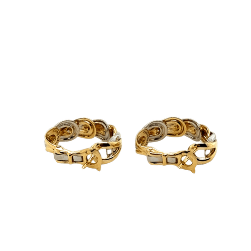 Boucles d'oreilles Maison Christofle - Créoles deux Ors 58 Facettes 1.0000379/1