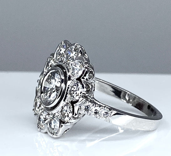 Bague 51 Bague marguerite or blanc diamants 58 Facettes AB304