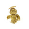 Broche Broche Chouette or jaune et émeraude 58 Facettes LEN1675
