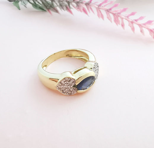 Bague 52.5 Bague Saphir Diamants Or 58 Facettes AA 1623