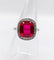 Bague Art Déco or blanc, rubis synthétique et diamants taille rose (circa 1930)
