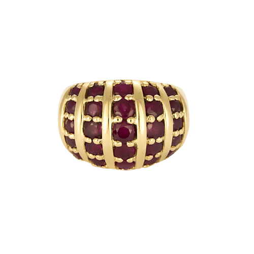 Bague 55 Bague en or jaune et rubis 58 Facettes RAM3261