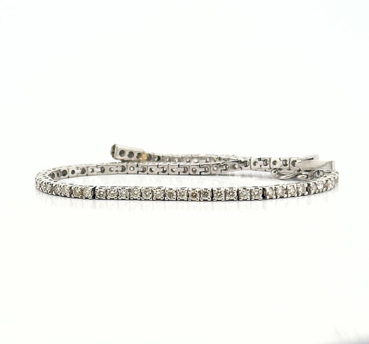 Bracelet Bracelet rivière de diamants , or blanc 18 carats 58 Facettes