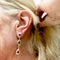 Boucles d'oreilles boucles d'oreilles en argent et or avec diamants et rubis 58 Facettes Q178B