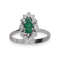 Bague 53 Bague en or gris 18K avec emeraude marquise 0,50 ct et diamants brillants & navettes - Taille 53 58 Facettes FB09768