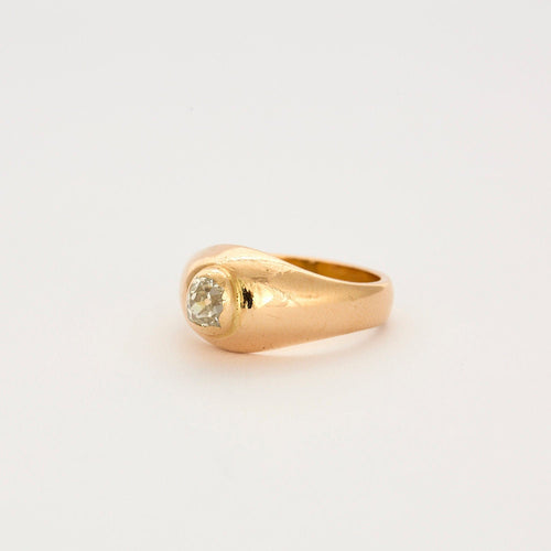 Bague 60 Chevalière or jaune et diamant 58 Facettes LP773/13