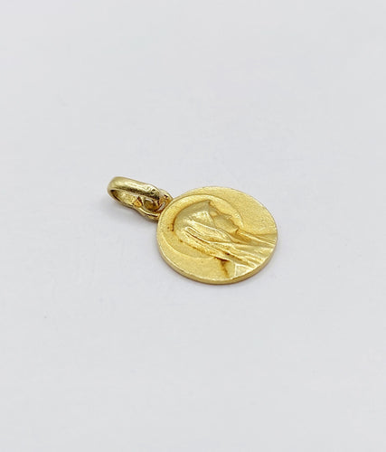 Pendentif Petite Médaille religieuse vintage or jaune 58 Facettes A05625