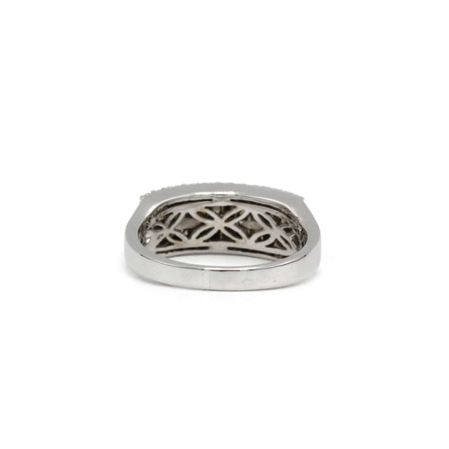 Bague 56 Bague Bandeau - Or blanc & Diamants 58 Facettes 250345R