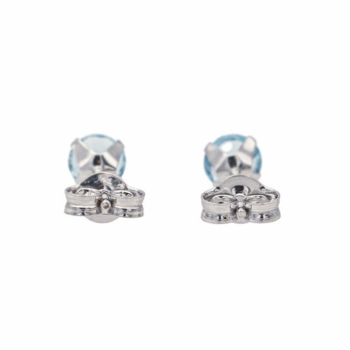 Boucles d'oreilles Boucles d'oreilles Puces Or blanc Topaze 58 Facettes 4021230RV