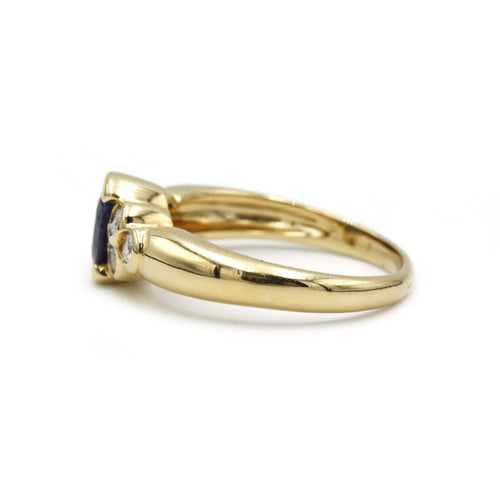 Bague 54 Bague or, saphir & diamants 58 Facettes 250043R