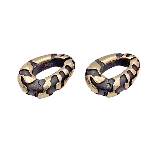 Boucles d'oreilles Boucles d'oreilles, bronze et or jaune. 58 Facettes 34625
