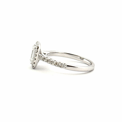 Bague 54 Bague Solitaire diamant taille émeraude 0.72ct 58 Facettes