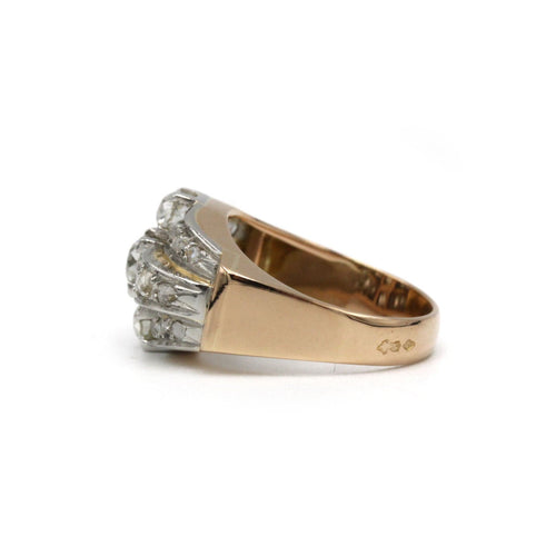 Bague 51 Bague Tank - Or rose, Platine et Diamants 58 Facettes 250362R