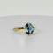 Bague Bague en or jaune avec aigue-marine ovale à facettes d'environ 1,20 carat 58 Facettes 2501003