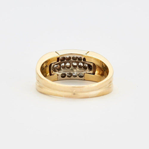 Bague 60 Bague en or jaune et or gris sertis de diamants 58 Facettes 240124