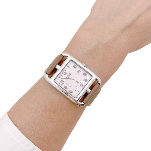 Montre Montre Hermès, "Cape Cod", acier, cuir. 58 Facettes 34829