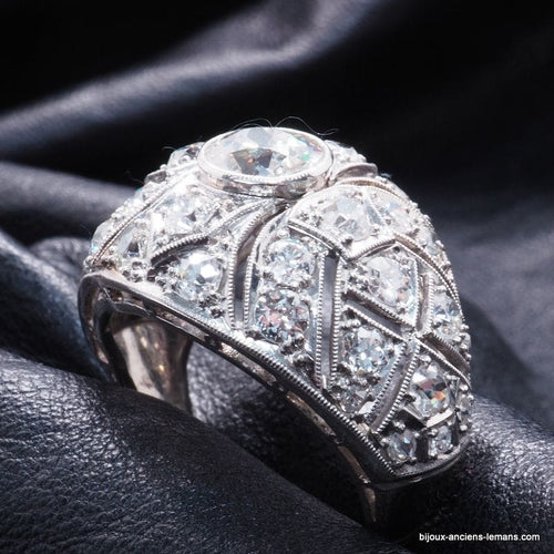 Bague 51 bague art déco platine diamants 58 Facettes 4250