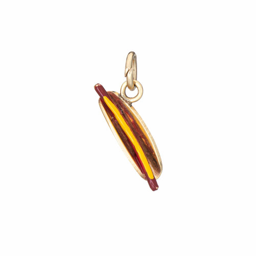 Pendentif Pendentif vintage Hot-dog en or jaune, rouge et jaune, émaillé 58 Facettes G14155