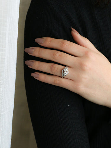 Bague 52 Bague vintage toi et moi or blanc diamants 58 Facettes 1110.5