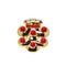 BULGARI Clips de revers Rétro en or jaune et corail 58 Facettes