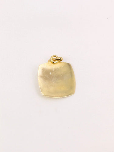 Pendentif Médaille amour Augis carrée Plus qu'hier moins que demain or jaune diamant rubis 58 Facettes J512