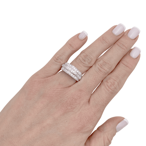 Bague 53.5 Bague vintage or blanc et diamants. 58 Facettes 34256