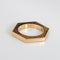 Bague Bague hexagonale taille 5,5, incrustée d'œil de tigre, or jaune 18 carats, anneau empilable, Estate 58 Facettes G13888