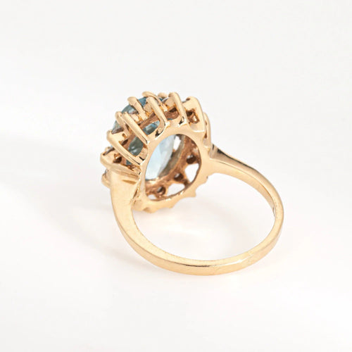 50 Bague diamant aigue-marine 4,50 ct vintage 58 Facettes G13369