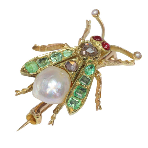 Broche Charmante broche à mouche vintage des années 1870 58 Facettes 24137-0100
