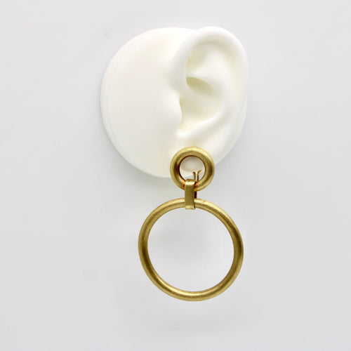 Boucles d'oreilles Vintage 14K Gold Florentine Finish Double Hoop Earrings 58 Facettes