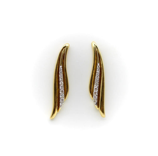 Boucles d'oreilles Boucles d'oreilles en forme d'aile en or et diamants 58 Facettes