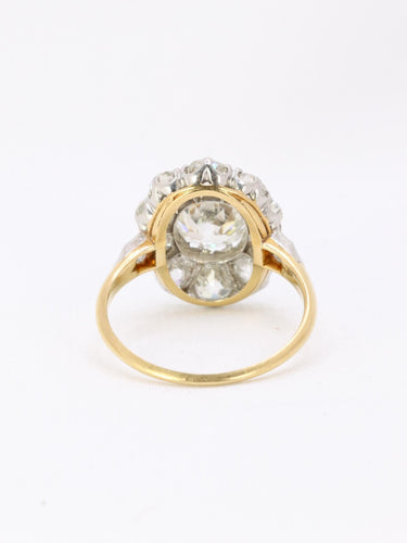Bague 54 Bague marguerite ancienne diamants taille ancienne 3 carats 58 Facettes 1100