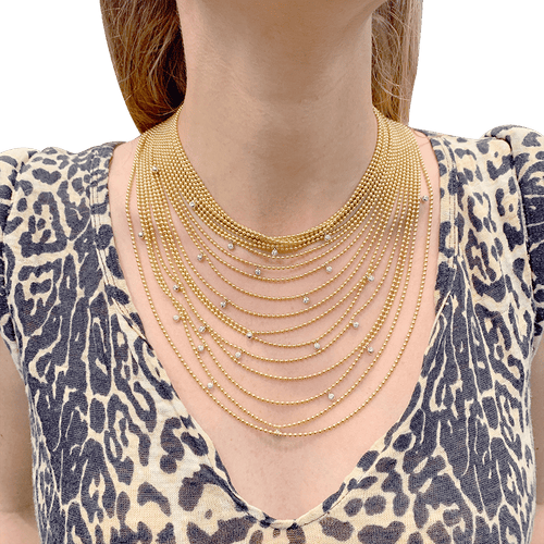 Collier Collier Cartier, "Draperie de Décolleté", or jaune, or blanc et diamants. 58 Facettes 34120
