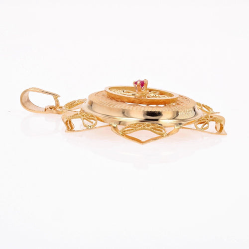 Pendentif Pendentif vintage rubis de synthèse 58 Facettes CVP151
