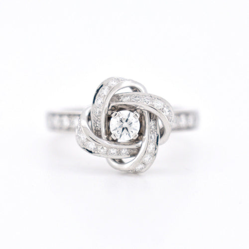 Bague 54 BOUCHERON - Collection Pivoine - Bague or blanc et diamants 58 Facettes 402