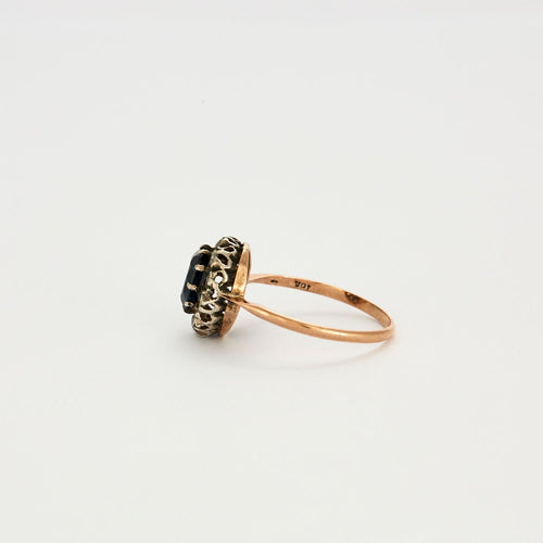 Bague 58 Bague marguerite saphir et diamants 58 Facettes