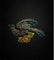 Broche colombe avec microperles et turquoises
