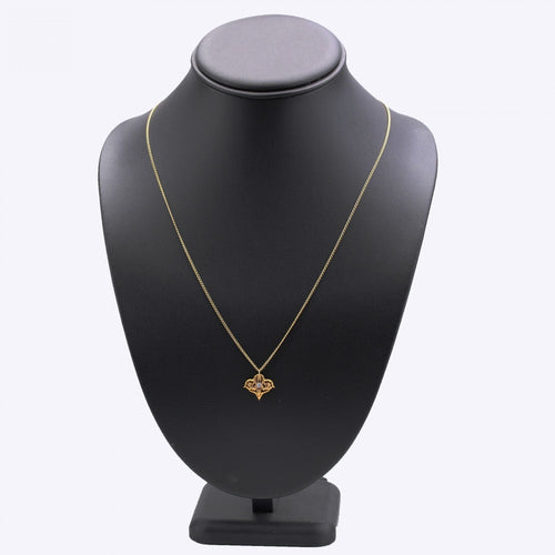 Collier Chaine ancienne et son pendentif arabesques et diamants taillés en rose 58 Facettes 23-351