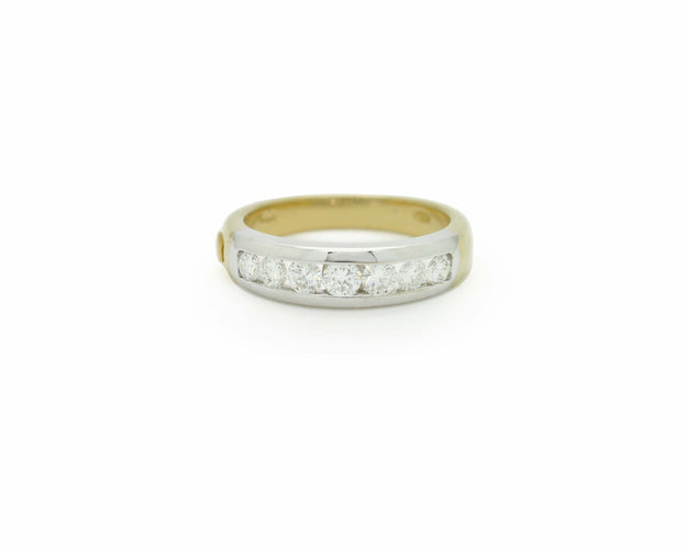 Bague Anello Re Carlo oro giallo e bianco con diamanti 58 Facettes