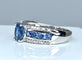 Bague 54 Bague en or blanc en saphirs et diamants 58 Facettes AB323