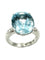 Bague 57 STERN. Bague or blanc 18K, aigue-marine et diamants 58 Facettes