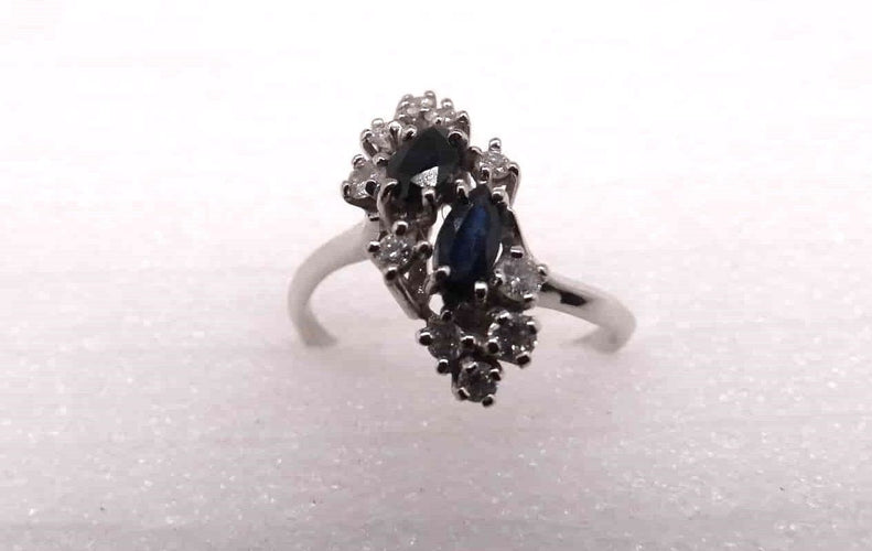 Bague 54 Bague en or Diamants et Saphirs 58 Facettes 13069