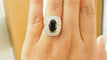 Bague 53.5 Bague pompadour en or bicolore, saphir et diamants 58 Facettes