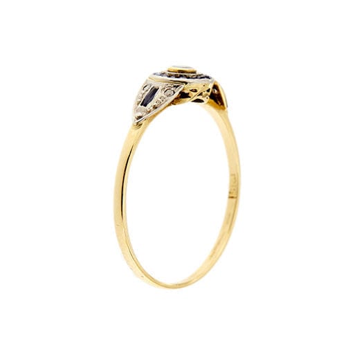 Bague Bague halo avec saphirs et diamants 58 Facettes 36385
