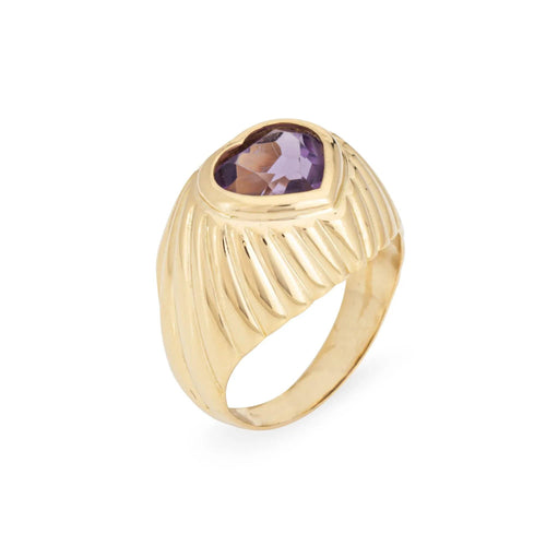 Bague 52.5 Bague coeur améthyste or jaune 58 Facettes G13536