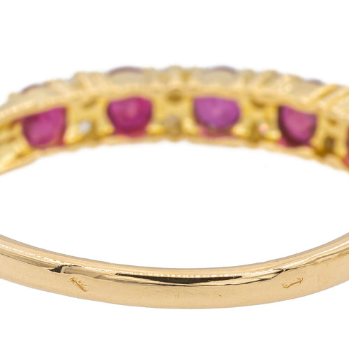 Bague 59 Bague Demi alliance Or jaune Rubis 58 Facettes 3090579CN