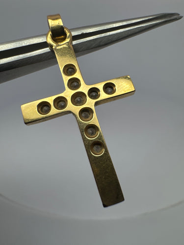 Pendentif Pendentif Croix or jaune diamants 58 Facettes 1FPE-GS33584