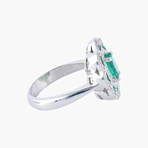Bague 52 Bague Emeraude Diamants 58 Facettes