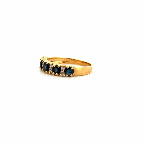 Alliance Demi-Tour Or Jaune Saphir & Diamants 58 Facettes